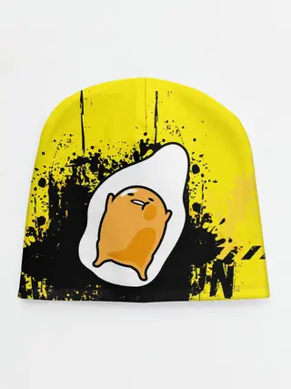 Детская шапка / веселое яйцо на черном фоне