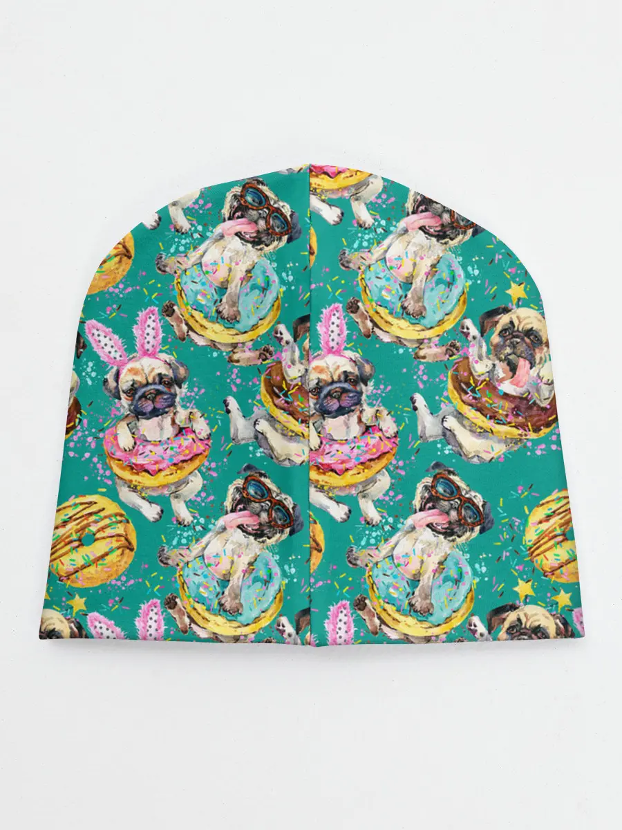 Детская шапка / Мопсы в пончиках