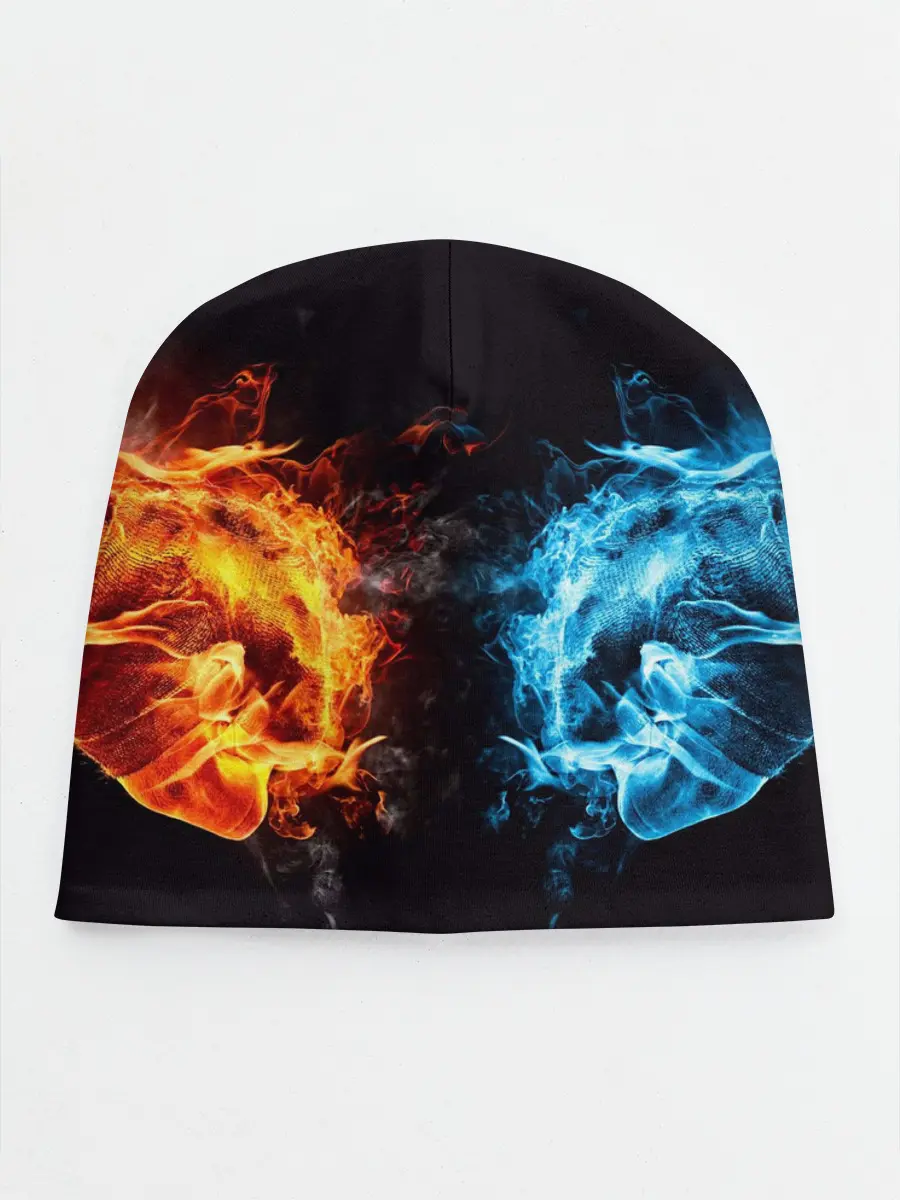 Детская шапка / Абстракция,Инь-Ян,Огонь,Вода