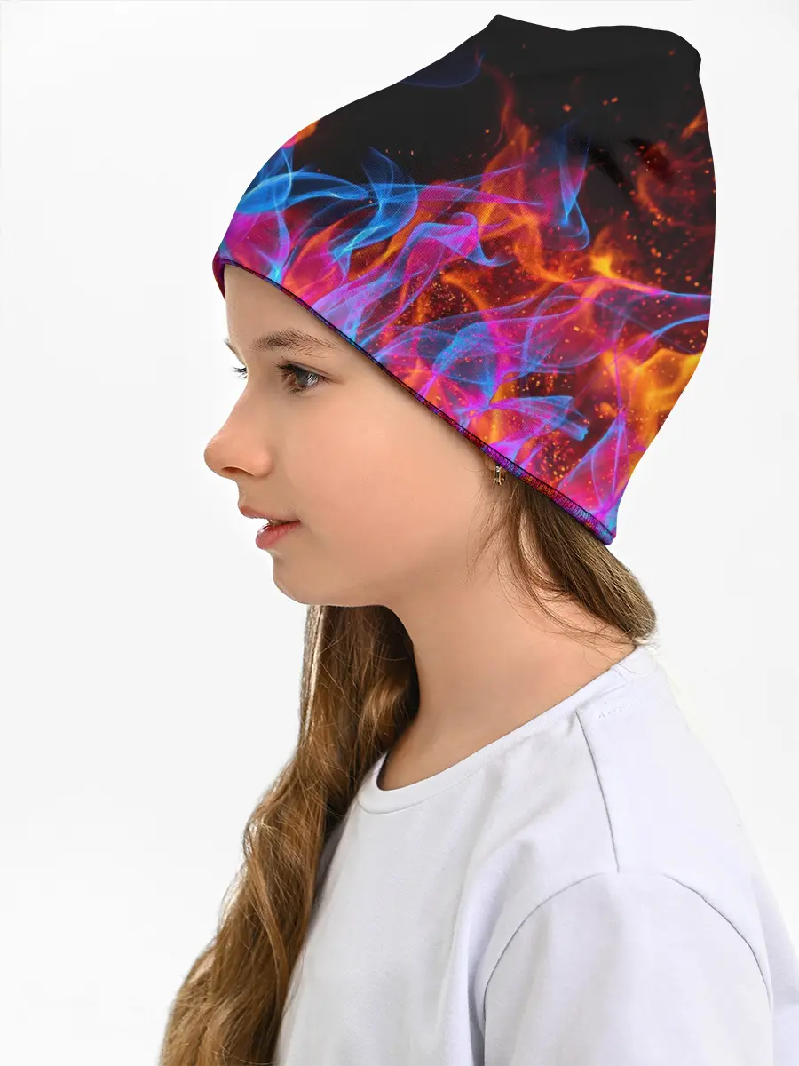 Детская шапка / ТРИ ОГНЯ / FIRE / СИНИЙ ОГОНЬ