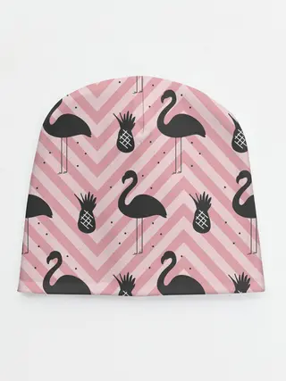 Детская шапка / Черный фламинго