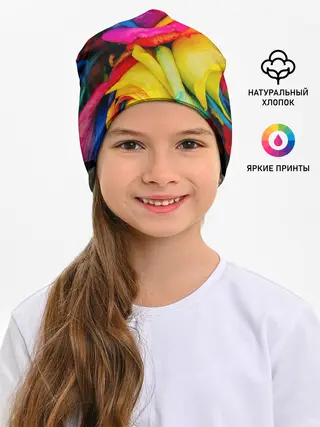 Детская шапка / Разноцветные розы