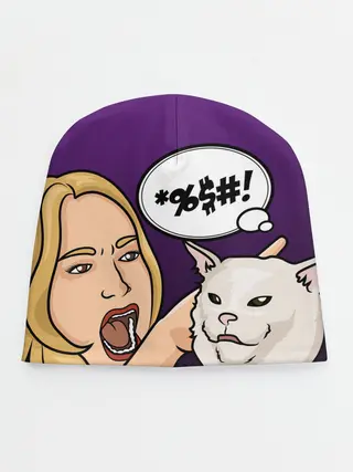 Детская шапка / Woman yelling at a cat