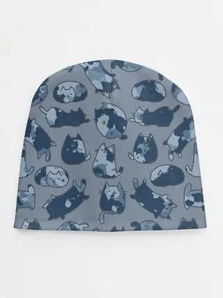Детская шапка / Камуфляж с котиками