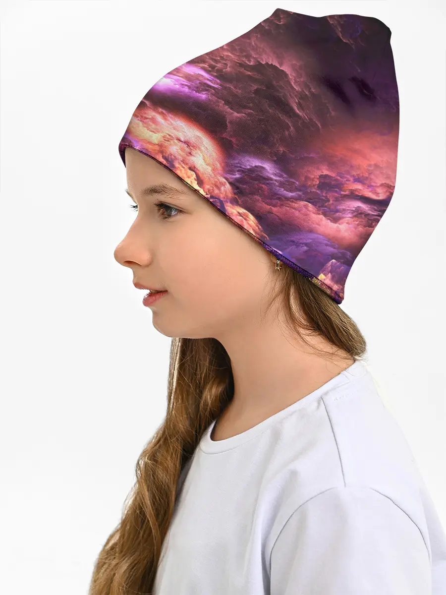 Детская шапка / закат абстракция