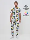 Мужская пижама с брюками / Memphis style geometry
