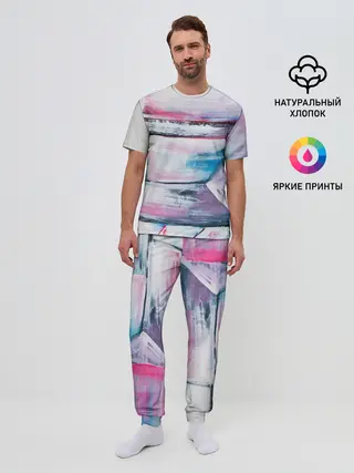 Мужская пижама с брюками / Цветные мелки