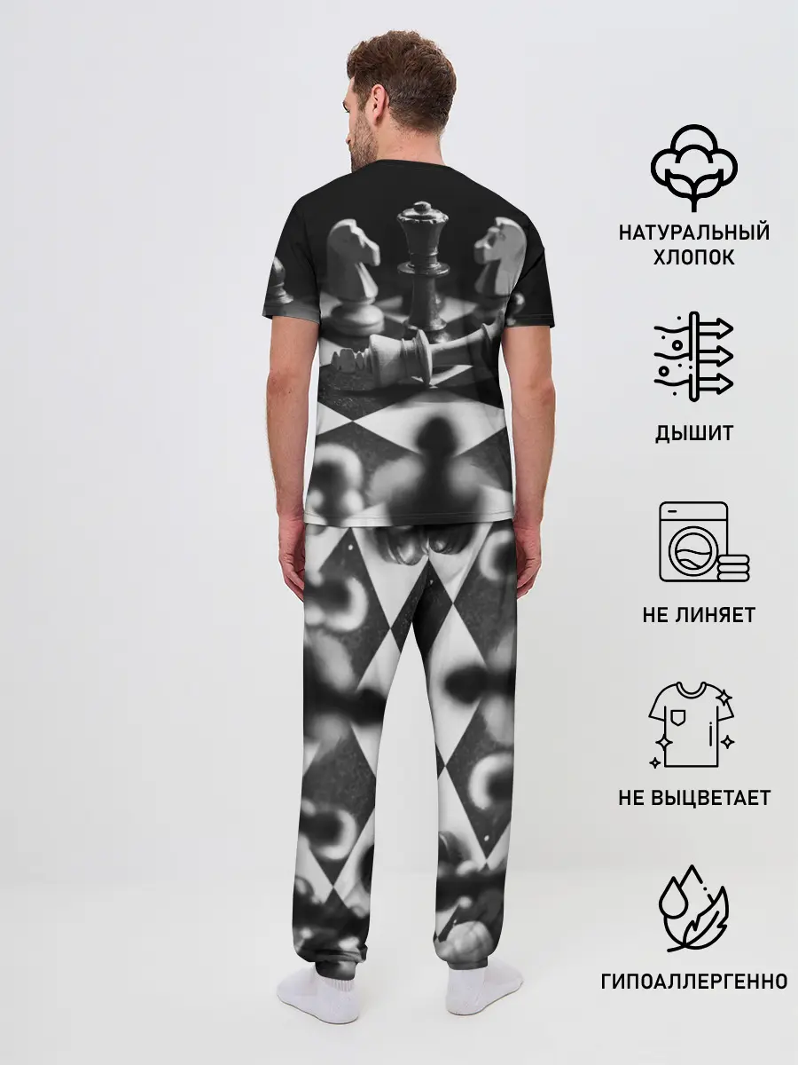 Мужская пижама с брюками / Шахматы