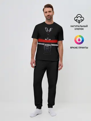 Мужская пижама с брюками / Темный Ролс-Ройс