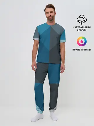 Мужская пижама с брюками / Геометрия