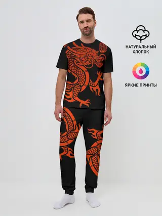 Мужская пижама с брюками / RED CHINA DRAGON