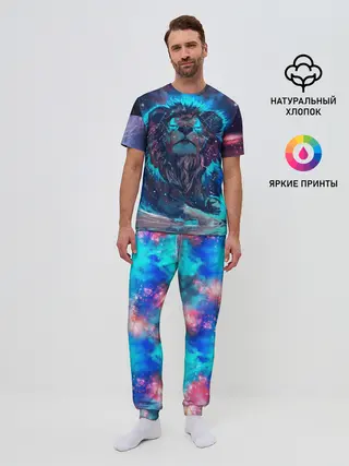 Мужская пижама с брюками / Galaxy Lion