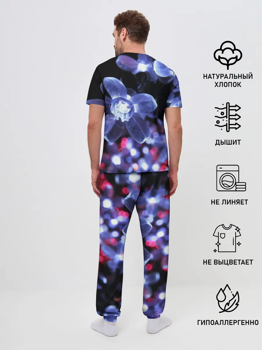 Мужская пижама с брюками / Неоновые цвета