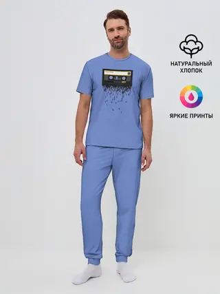 Мужская пижама с брюками / Касета из 0 и 1