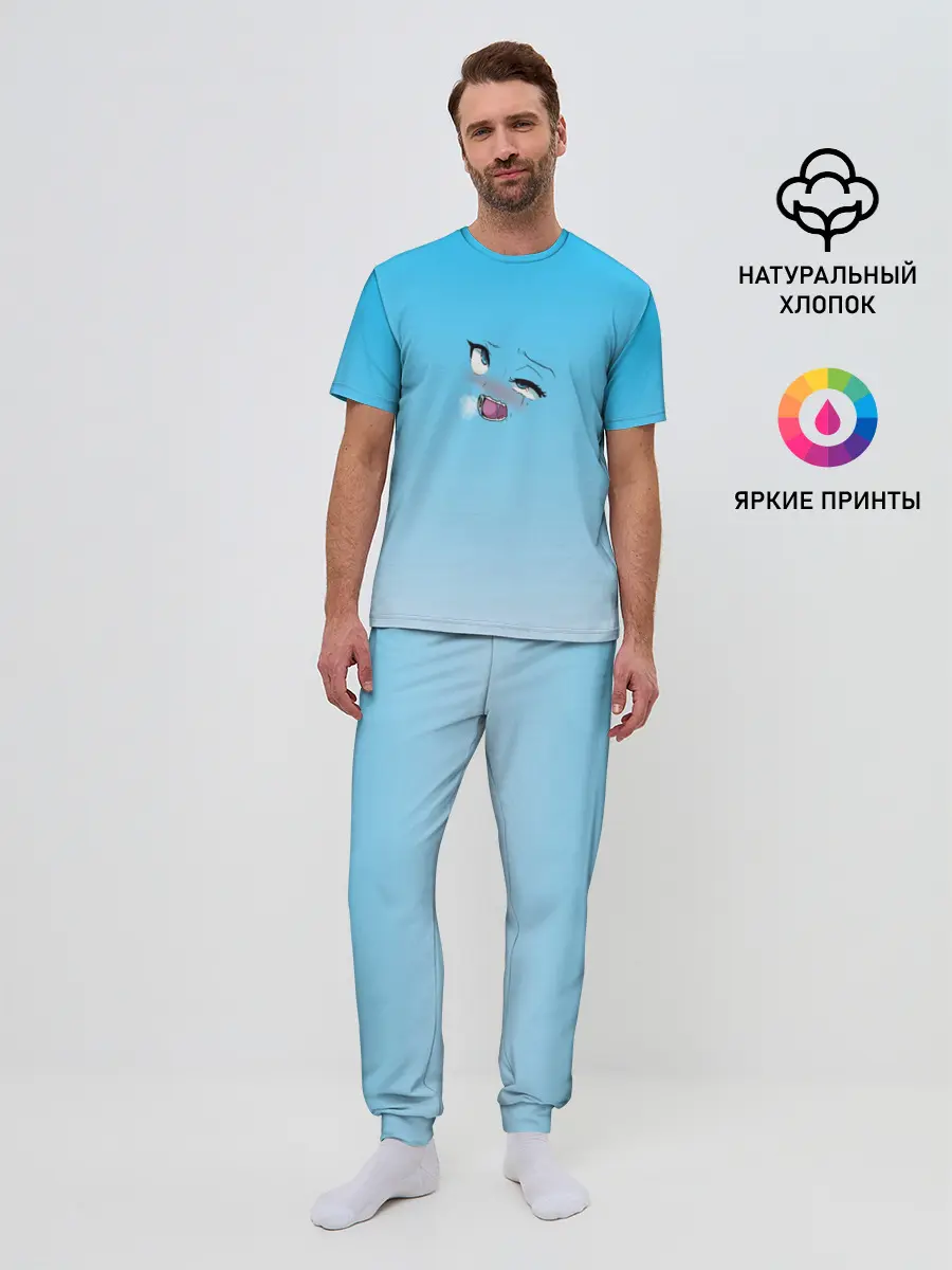 Мужская пижама с брюками / Ahegao Blue-eyed girl