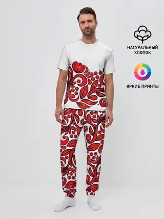 Мужская пижама с брюками / ХОХЛОМА