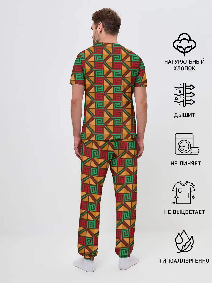 Мужская пижама с брюками / Узор коренных индейцев америки