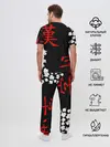 Мужская пижама с брюками / Логотип черный клевер и маленькие листья