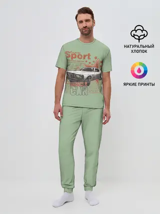 Мужская пижама с брюками / Muscle car