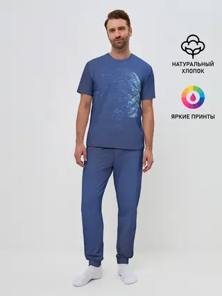 Мужская пижама с брюками / Digital face
