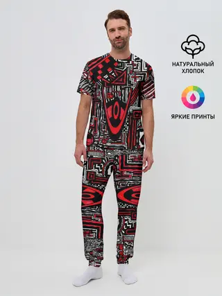 Мужская пижама с брюками / Абстрактный Узор