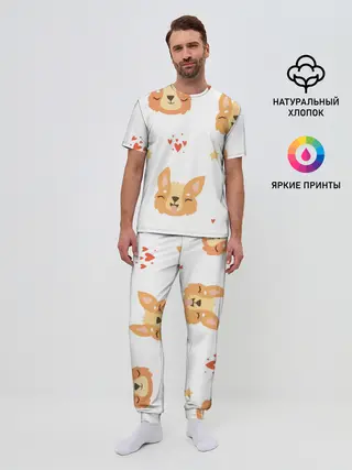 Мужская пижама с брюками / Милый Корги