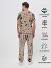 Мужская пижама с брюками / принт в стиле тату
