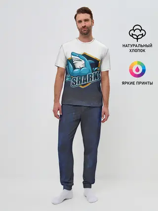 Мужская пижама с брюками / Акула