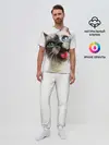 Мужская пижама с брюками / Котик