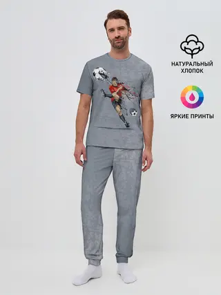 Мужская пижама с брюками / Футбол