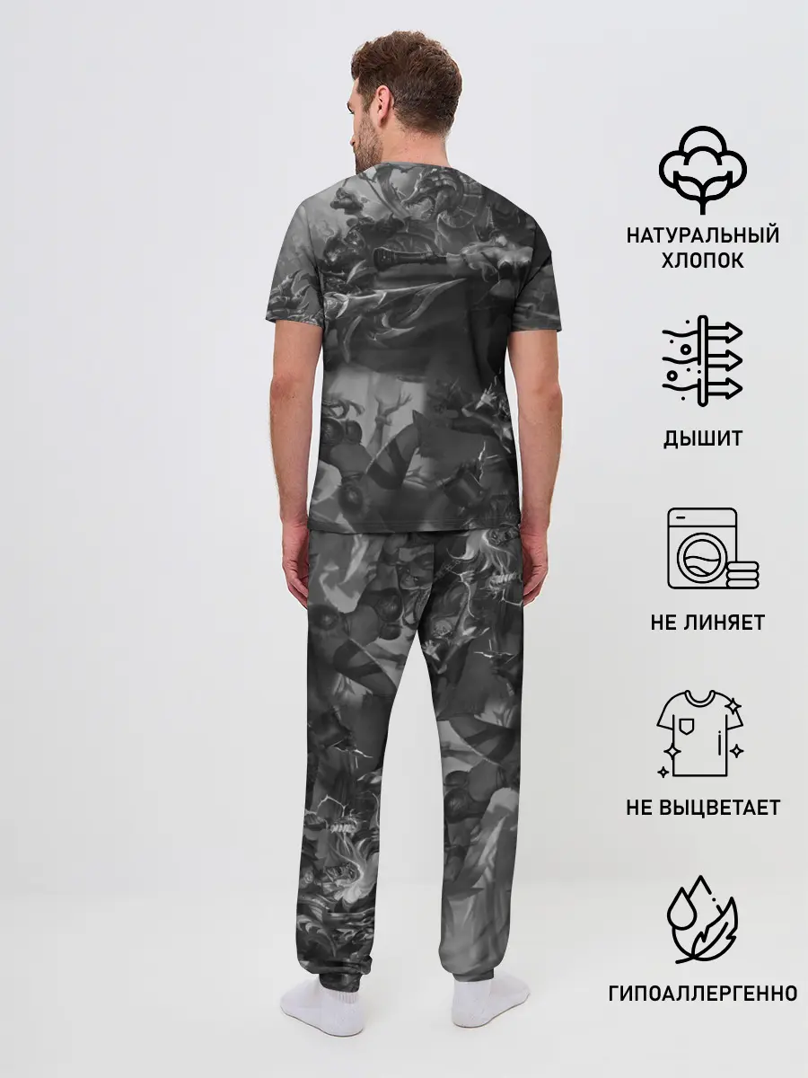 Мужская пижама с брюками / League of Legends Black&White