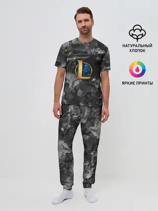 Мужская пижама с брюками / League of Legends Black&White