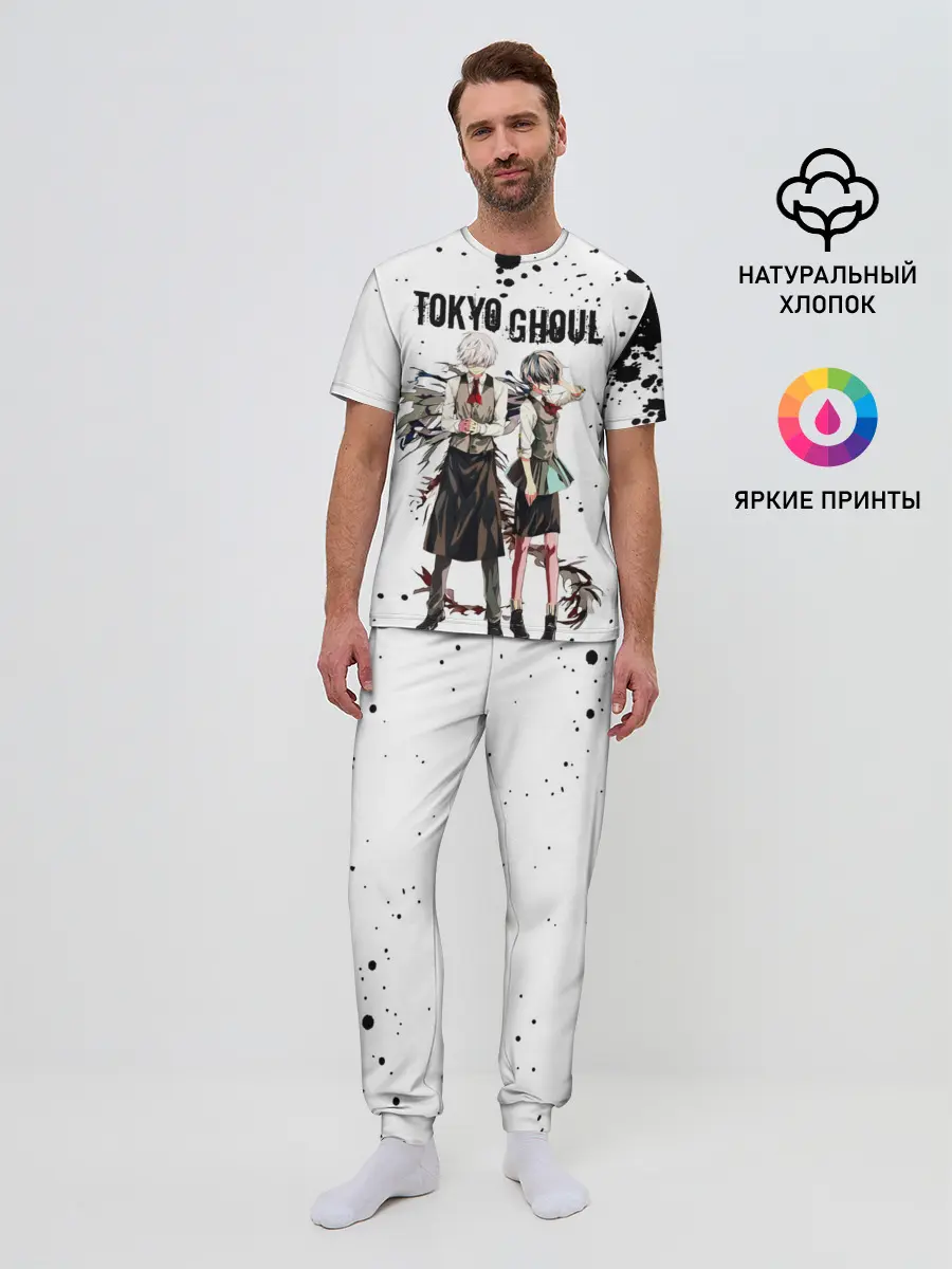 Мужская пижама с брюками / Канеки Кен и Тоука Киришима