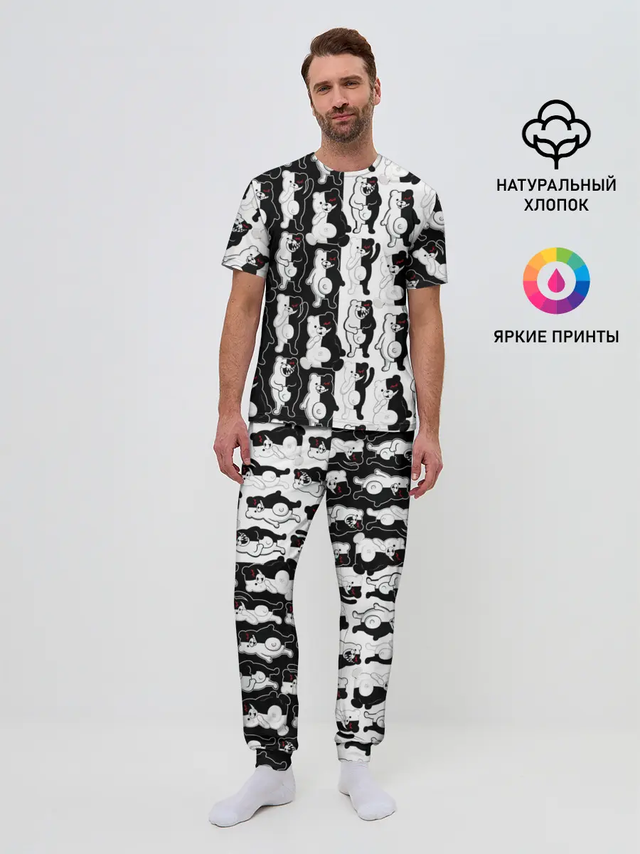 Мужская пижама с брюками / MONOKUMA / МОНОКУМА ПАТТЕРН
