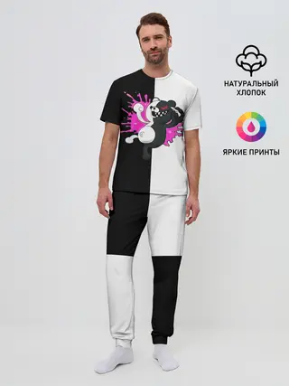Мужская пижама с брюками / monokuma розовая жвачка