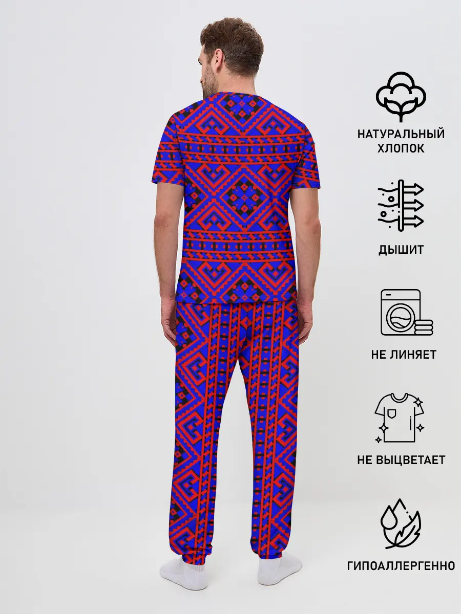 Мужская пижама с брюками / Русские народные узоры