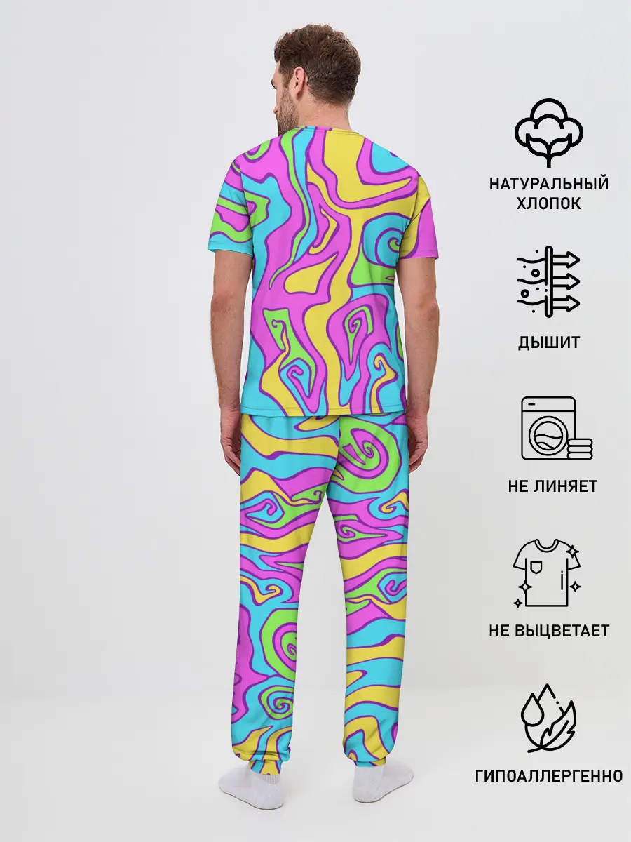 Мужская пижама с брюками / Психоделический Франкенштейн