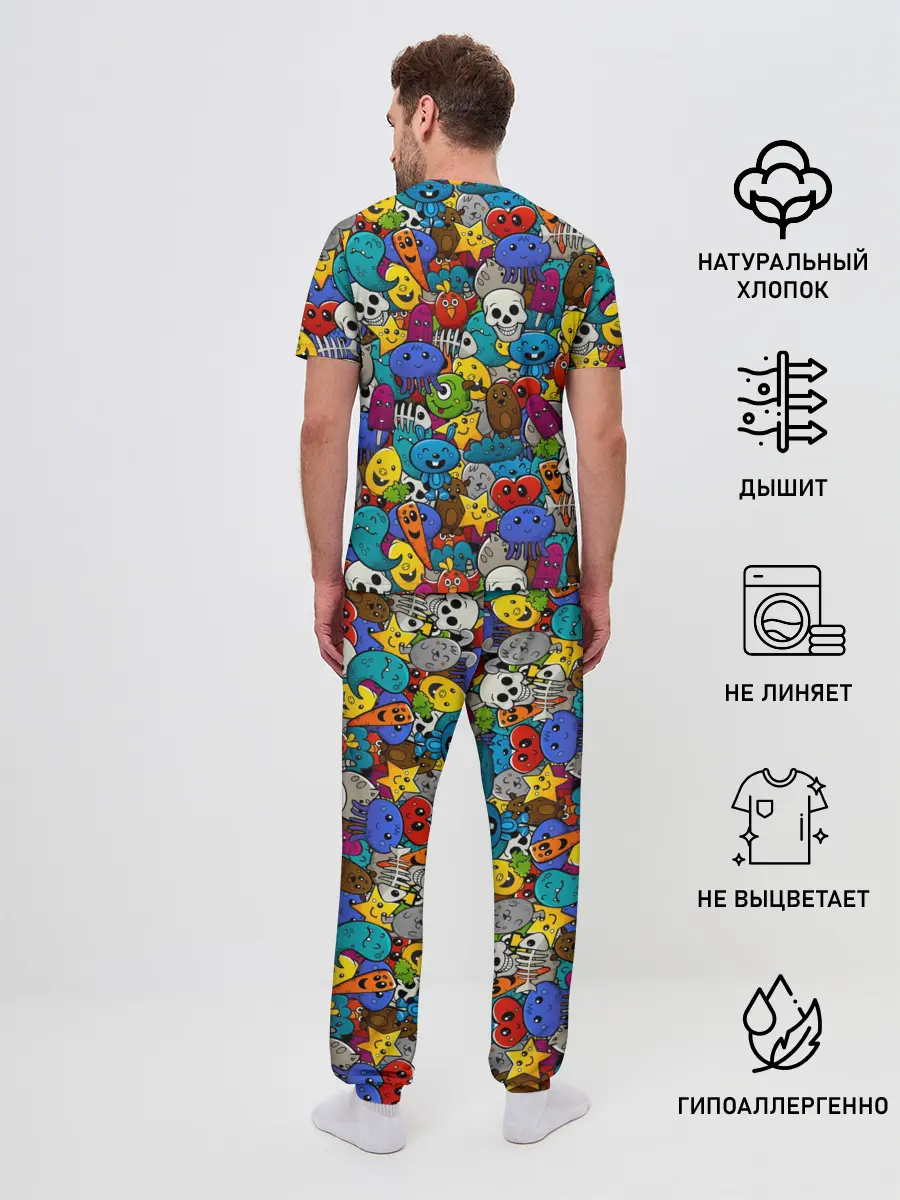 Мужская пижама с брюками / Граффити