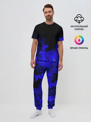 Мужская пижама с брюками / Синий Огонь