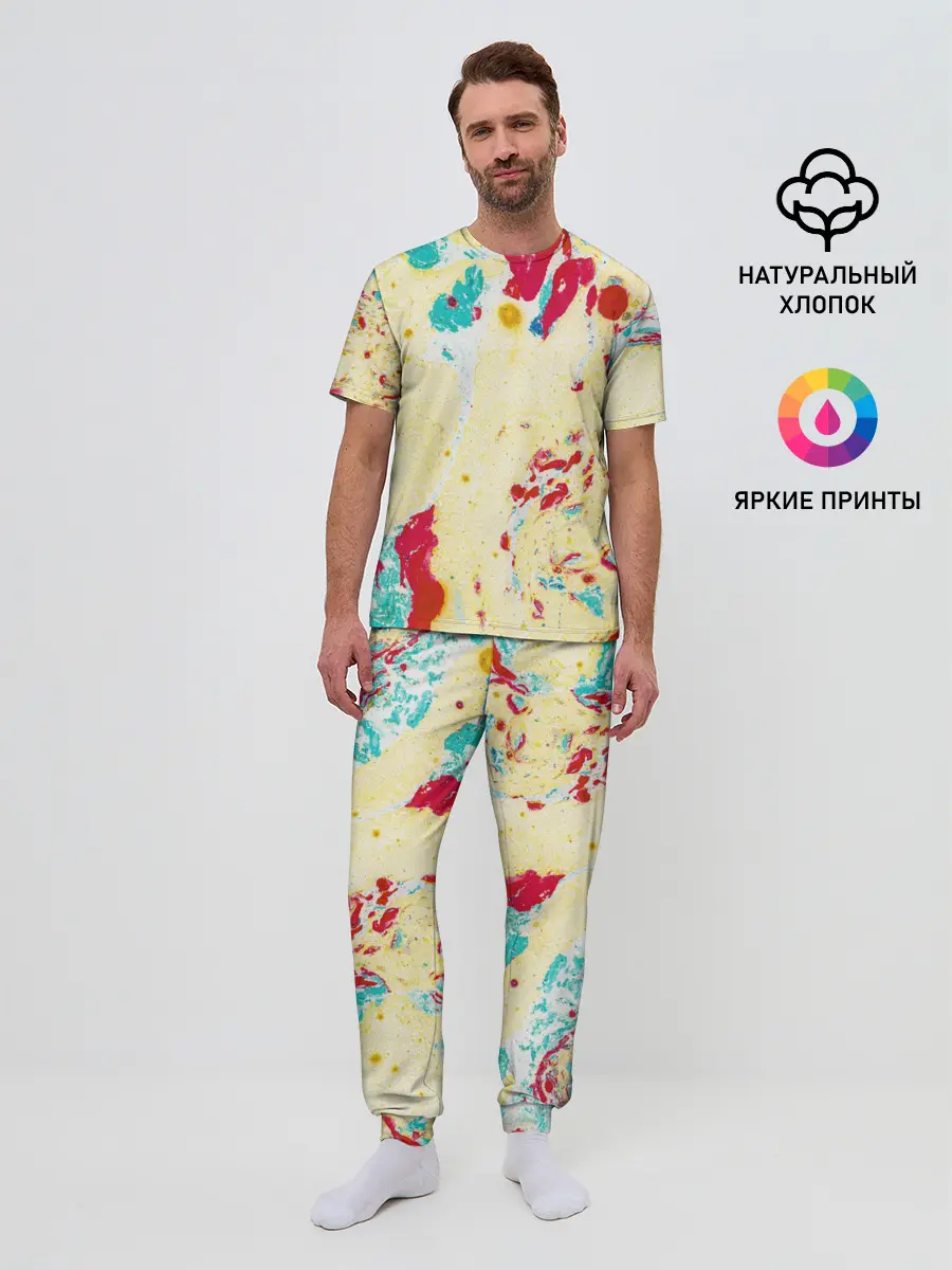 Мужская пижама с брюками / Текстура