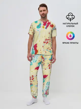 Мужская пижама с брюками / Текстура