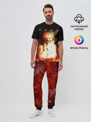 Мужская пижама с брюками / Огненый Канеки Кен