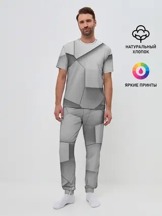 Мужская пижама с брюками / Осколки плитки