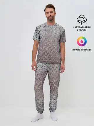 Мужская пижама с брюками / Стальной костюм