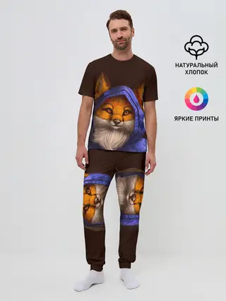 Мужская пижама с брюками / Лисенок в капюшоне