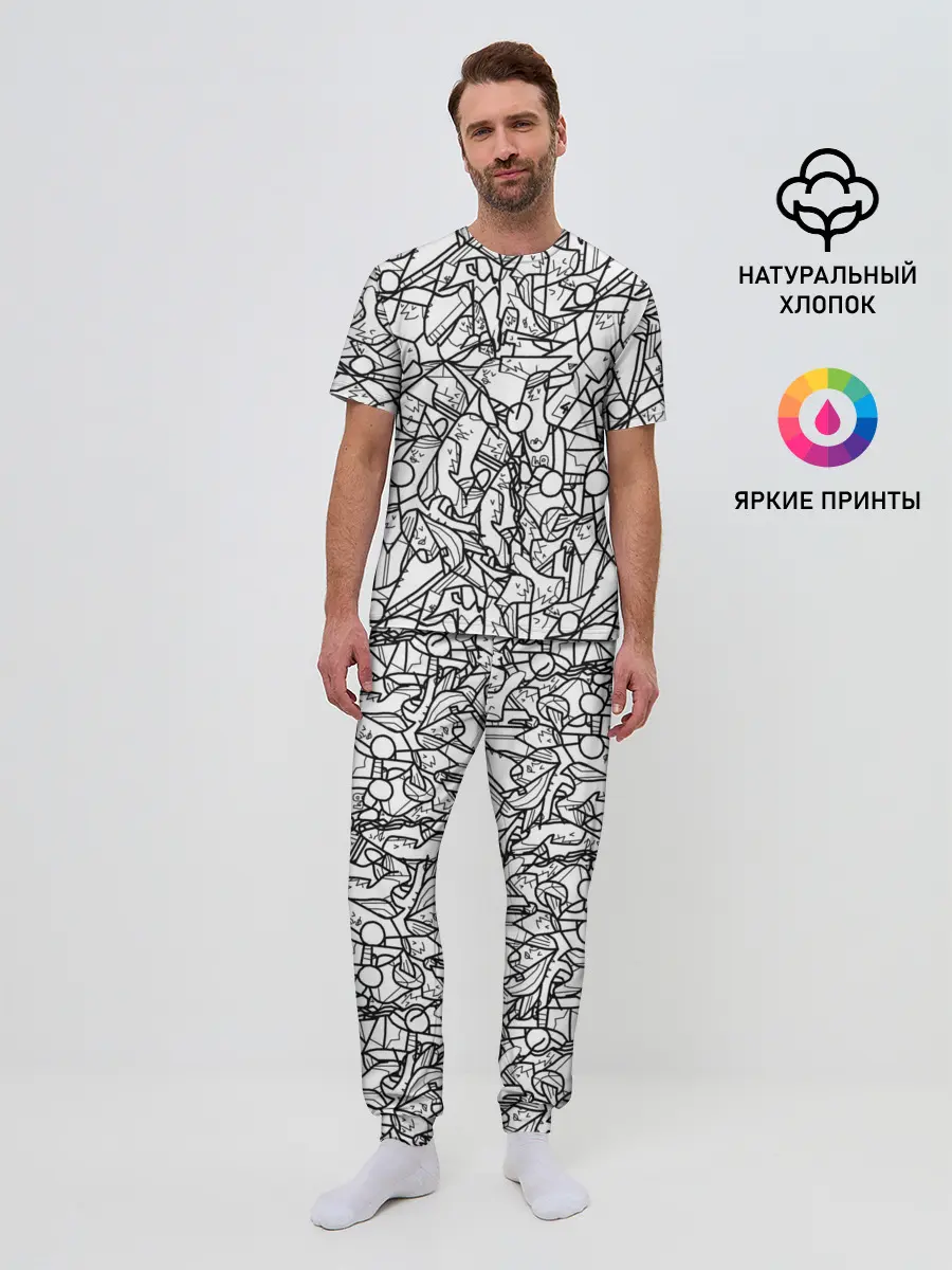 Мужская пижама с брюками / Масса людей