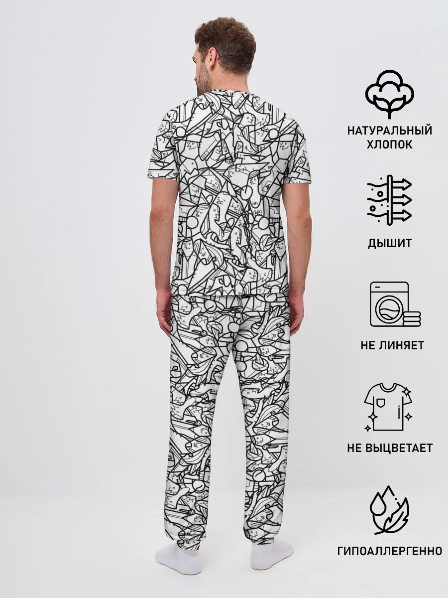 Мужская пижама с брюками / Масса людей