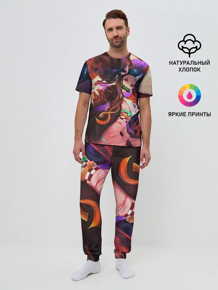 Мужская пижама с брюками / Незуко рог