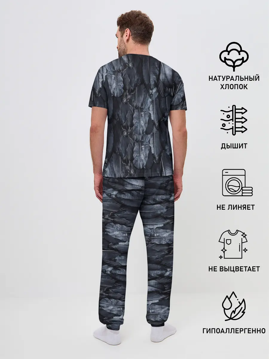 Мужская пижама с брюками / Черный Ворон