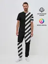 Мужская пижама с брюками / Черно-Белые Полосы